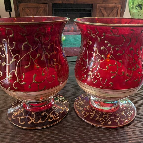 Pier 1 Imports Jubilee Set of Cordial Glasses & Tealight Holders - Picture 3 of 8